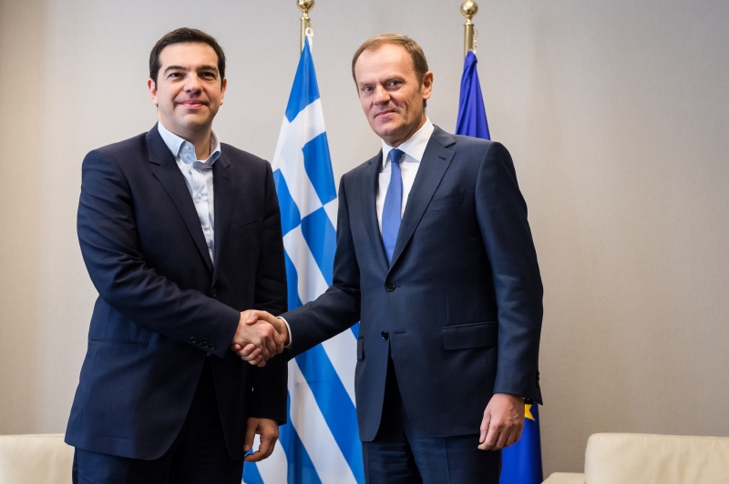 Tsipras a předseda Evropské rady Donald Tusk.