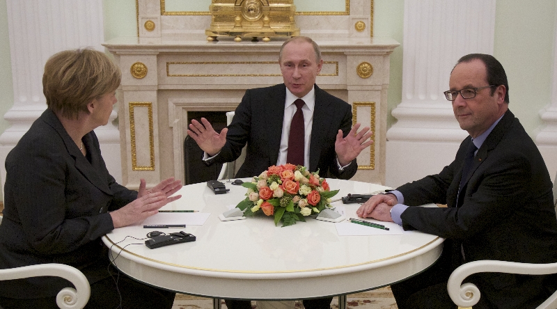 Německá kancléřka Angela Merkelová a ruský prezident Vladimír Putin.