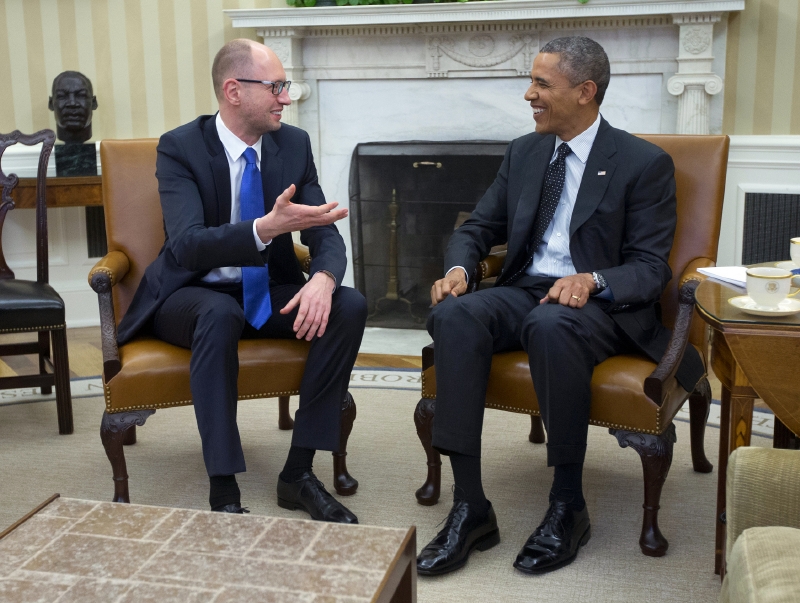 Prezident Obama a premiér Jaceňuk. Prezident Obama a premiér Jaceňuk.