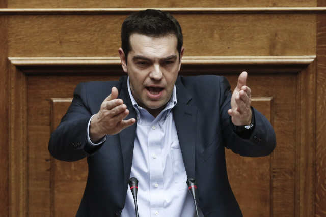 Alexis Tsipras v parlamentu.