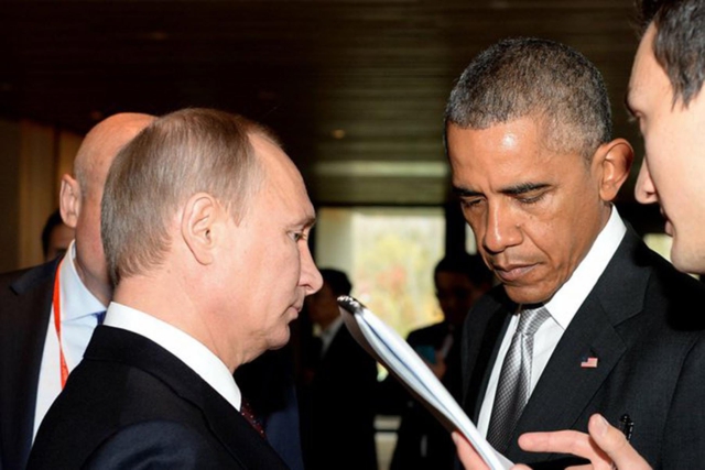 Obama a Putin v Číně v listopadu 2014.
