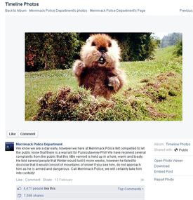 Facebookový profil merrimacké policie.