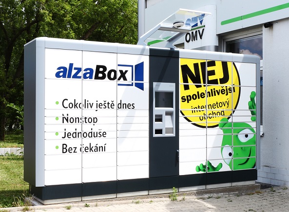 AlzaBox u OMV, Praha Kbely. Zdroj: Alza.cz