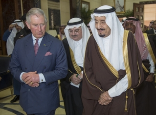 Britský princ Charles na návštěvě u nového saúdského krále Salmána.