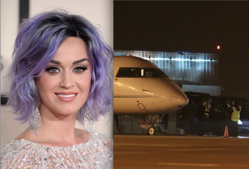 Katy přiletěla v neděli v noci.