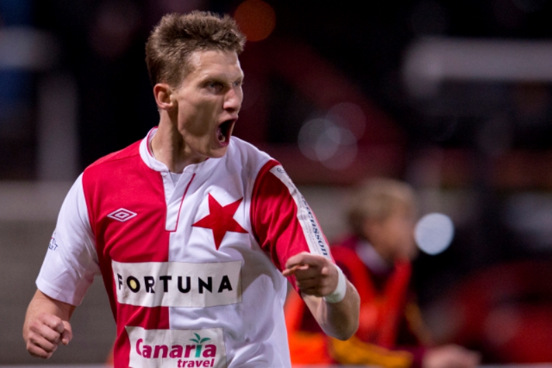 Slávista Milan Škoda se blýskl hattrickem.