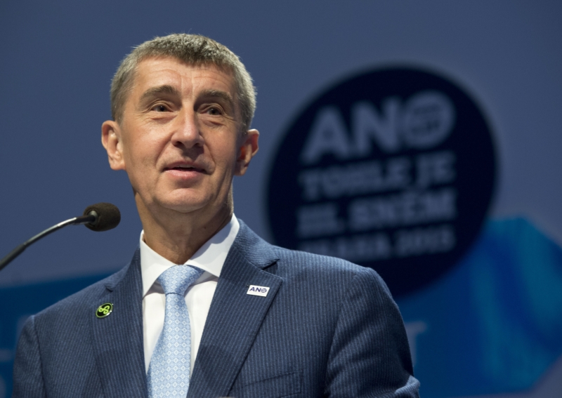 Andrej Babiš při projevu.