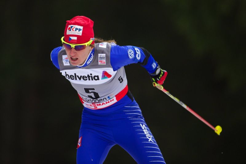 Lyžařka Vrabcová-Nývltová.