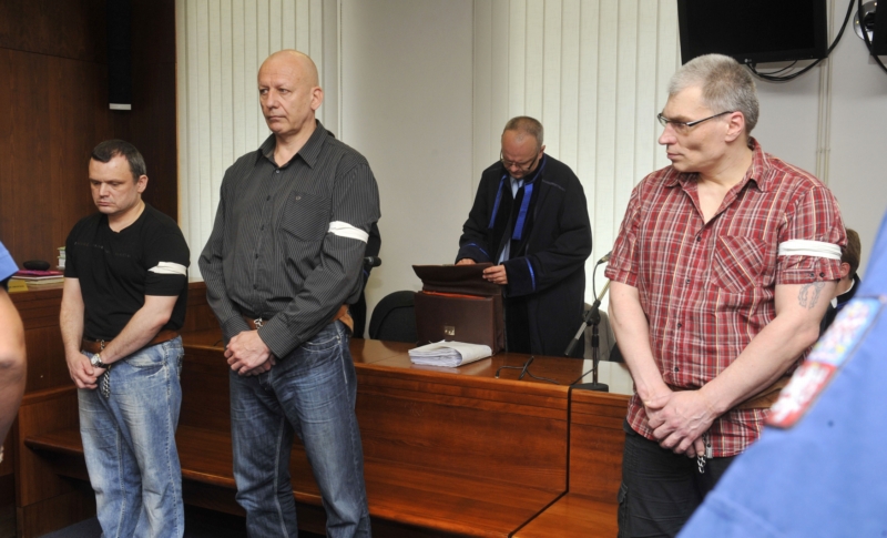 Obžalovaní Michal Zágora (zleva), Jiří Bohdálek a Lumír Moric.