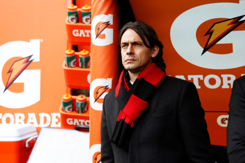 Trenér fotbalistů AC Milán Filippo Inzaghi.