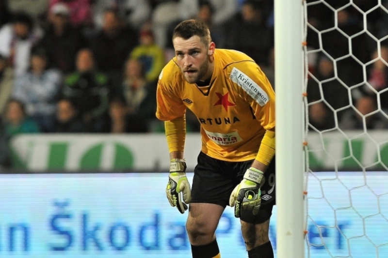 Staronový brankář Slavie Martin Berkovec.