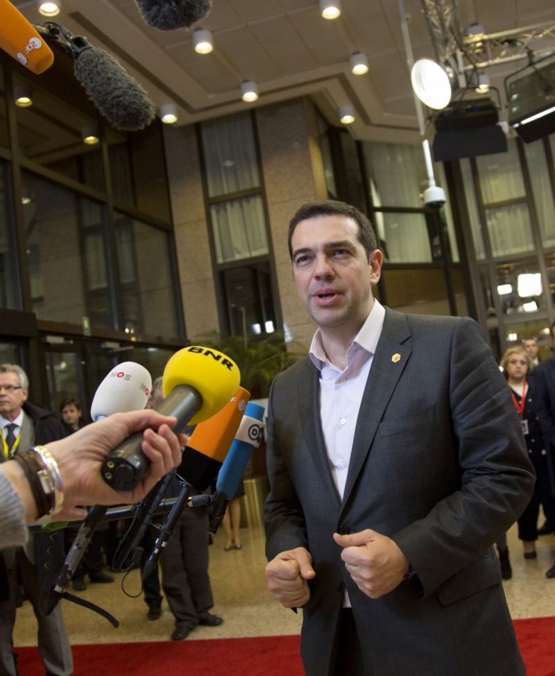 Řecký premiér Alexis Tsipras na pátečním summitu v Bruselu.