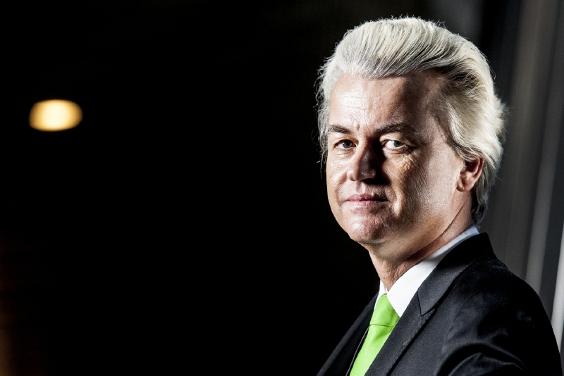 Blonďatý Geert Wilders.
