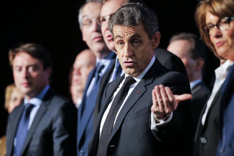 Nicolas Sarkozy na meetingu Svazu lidového hnutí (UMP).