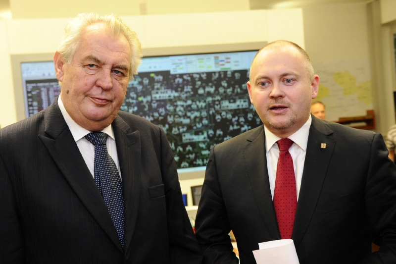 Prezident republiky Miloš Zeman a jihomoravský hejtman Michal Hašek.