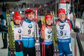 Kvarteto nejvýraznějších. Zleva Veronika Vítková, Michal Šlesingr, Gabriela Soukalová a Ondřej Moravec.