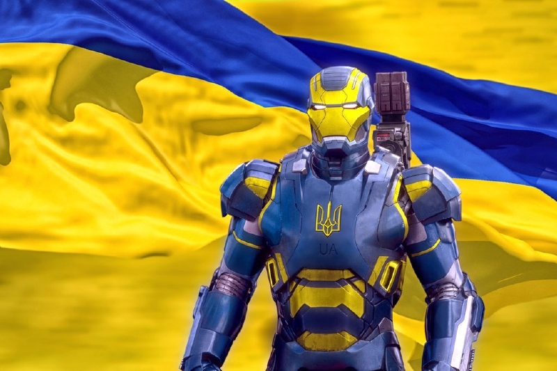 Stylizovaní ukrajinští kyborgové.