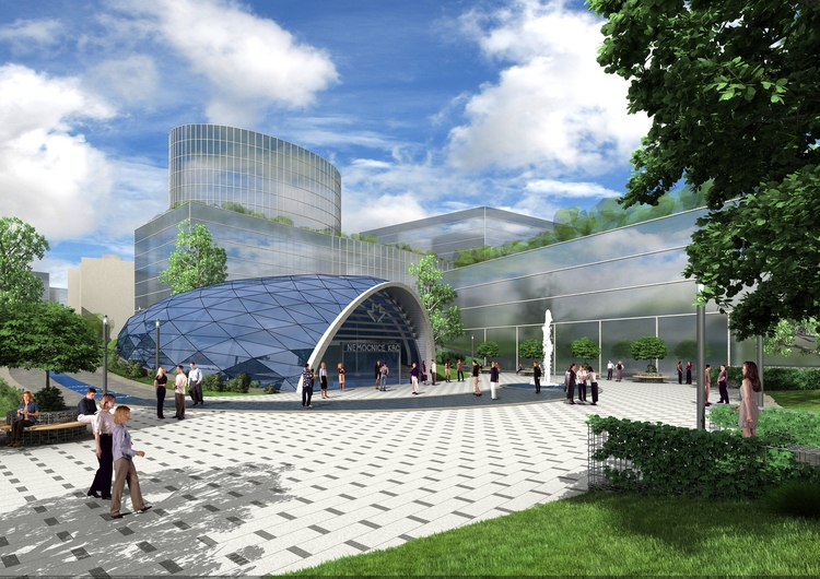 Stanice Nemocnice Krč podle návrhů firmy Metroprojekt. Stanice Nemocnice Krč podle návrhů firmy Metroprojekt.