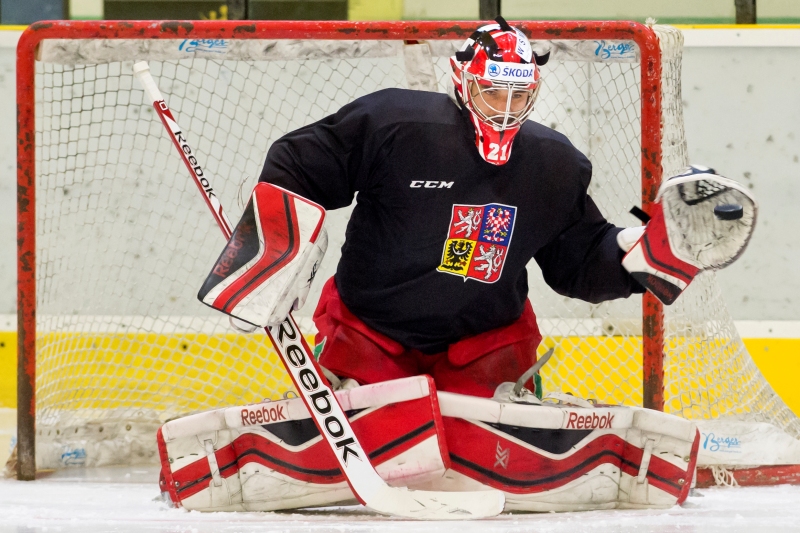 Brankář Jakub Kovář. Brankář Jakub Kovář.