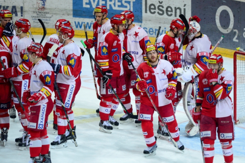 Hokejisté pražské Slavie.
