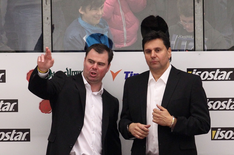 Trenéři českého národního týmu Jaroslav Špaček a Vladimír Růžička. Trenéři českého národního týmu Jaroslav Špaček a Vladimír Růžička.