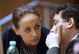 Primátorka Prahy Adriana Krnáčová a její náměstek Petr Dolínek.