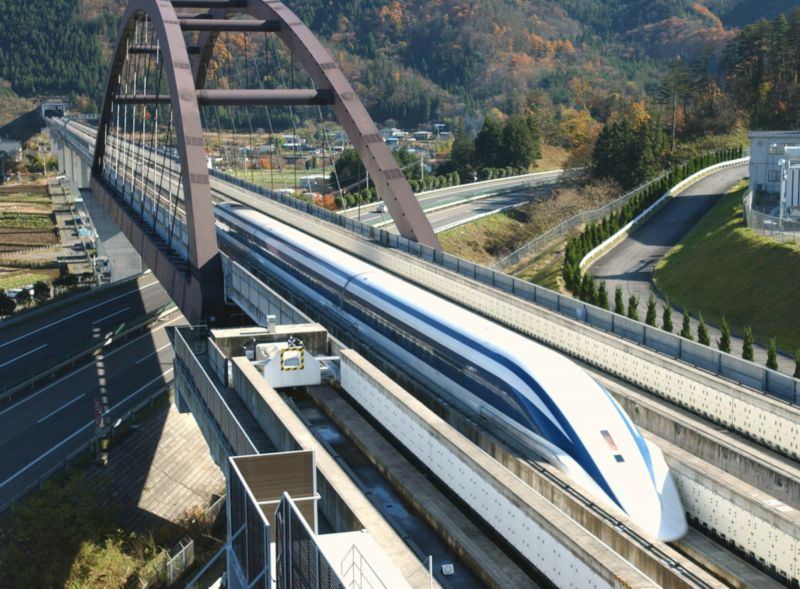 Japonský rychlovlak překonal rekord, jel rychlostí 590 km/h (na snímku rychlovlak Maglev).