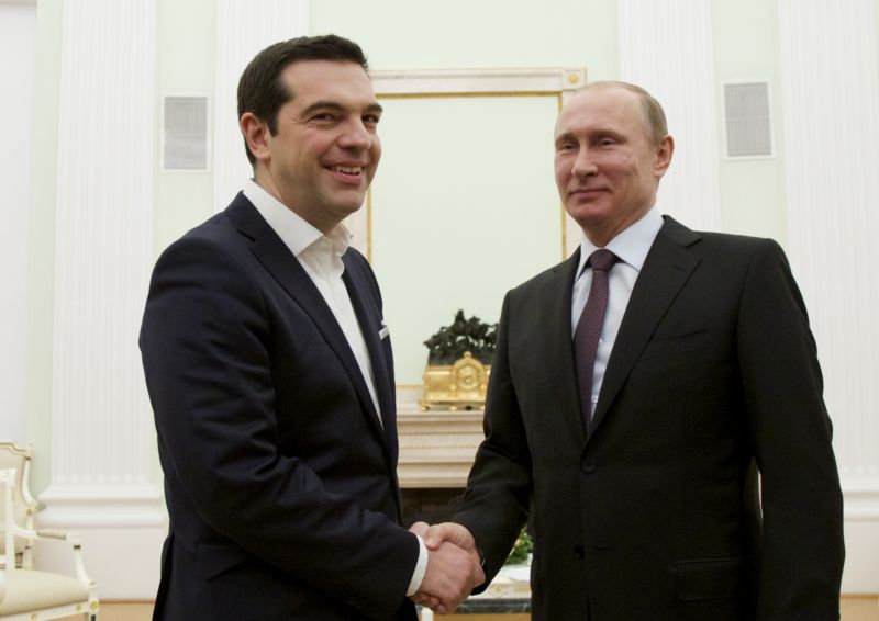 Řecký premiér Alexis Tsipras (vlevo) a ruský prezident Vladimir Putin na jednání v Moskvě.