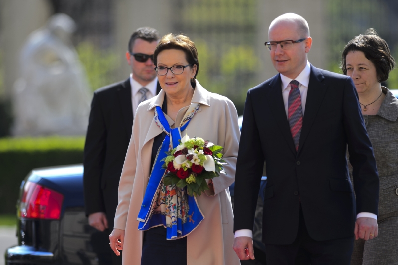 Předsedkyně polské vlády Ewa kopaczová a premiér Bohuslav Sobotka.