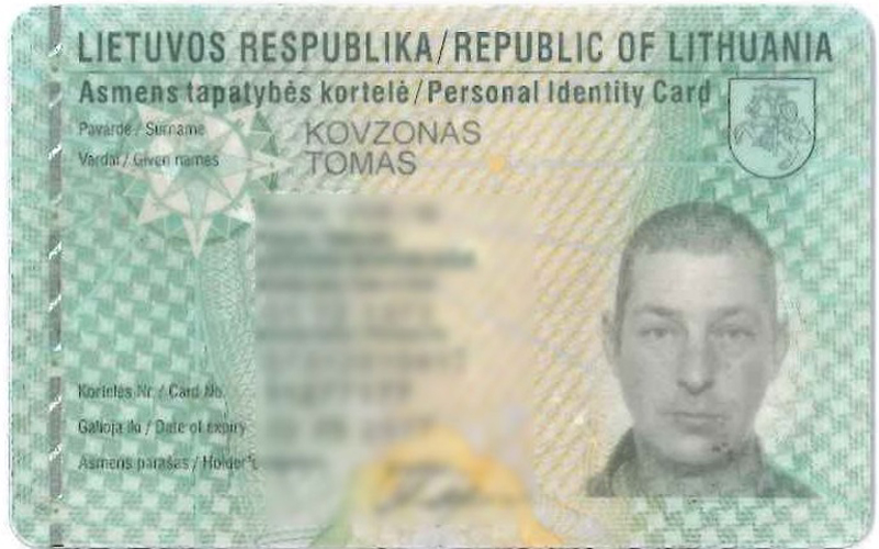 Průkaz zavražděného Litevce. Průkaz zavražděného Litevce.