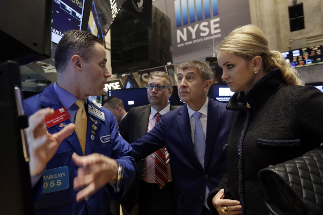 Ministr financí Andrej Babiš s partnerkou Monikou v New Yorku.