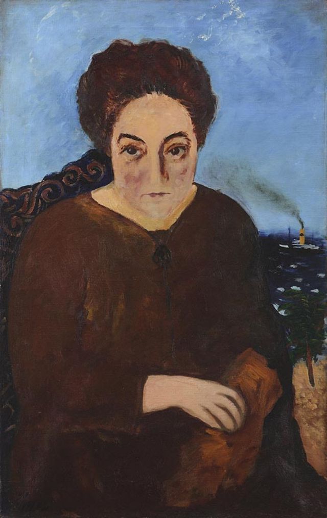 Portrét Marguerite Neveux z roku 1922 od Josefa Šímy, olej na plátně.