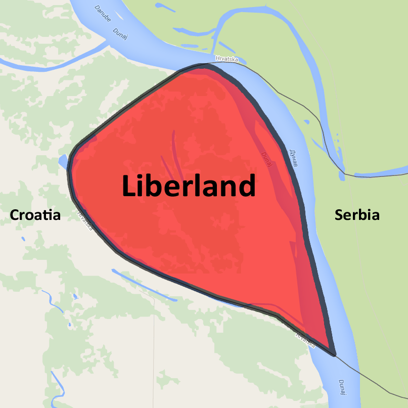 Liberland na mapě.