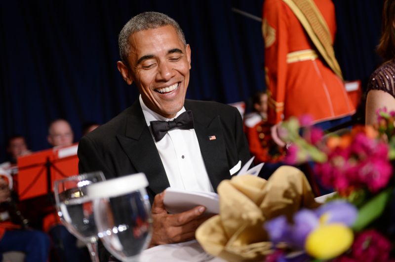 Obama byl ve výborném rozpoložení.