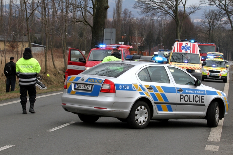 Policie zasahuje na místě nehody (ilustrační foto).