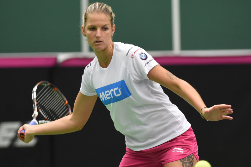 Tenistka Karolína Plíšková úvodní kolo v na pražském turnaji WTA zvládla.