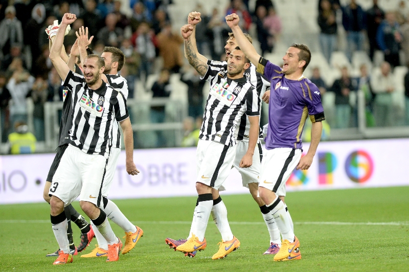 Radující se fotbalisté Juventusu.