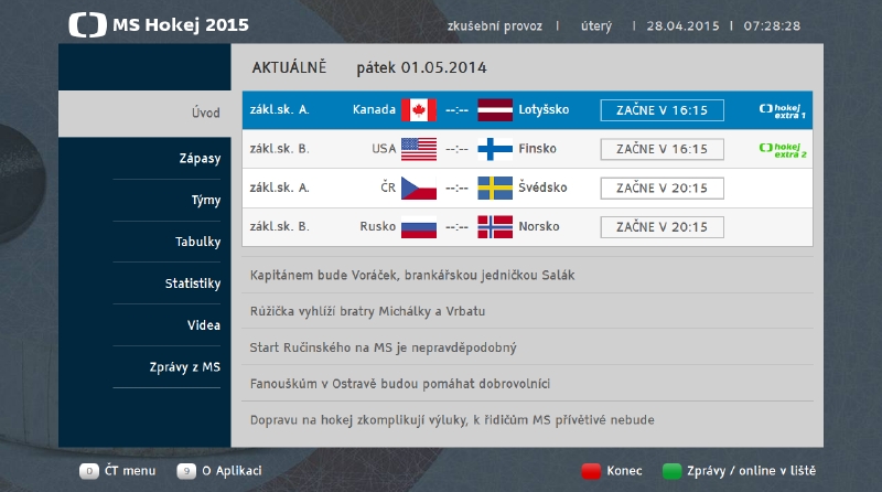 Speciální web k mistrovství nabídne záznamy utkání, nejzajímavější momenty, sestřihy, rozhovory a reportáže. 
