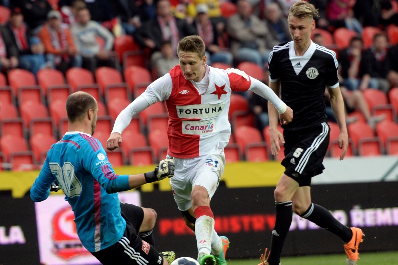 Milan Škoda dal dva góly. Slavia tak porazila Budějovice i s jeho bratrem.