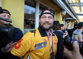 Jiří Šlégr po extraligovém triumfu s Litvínovem.