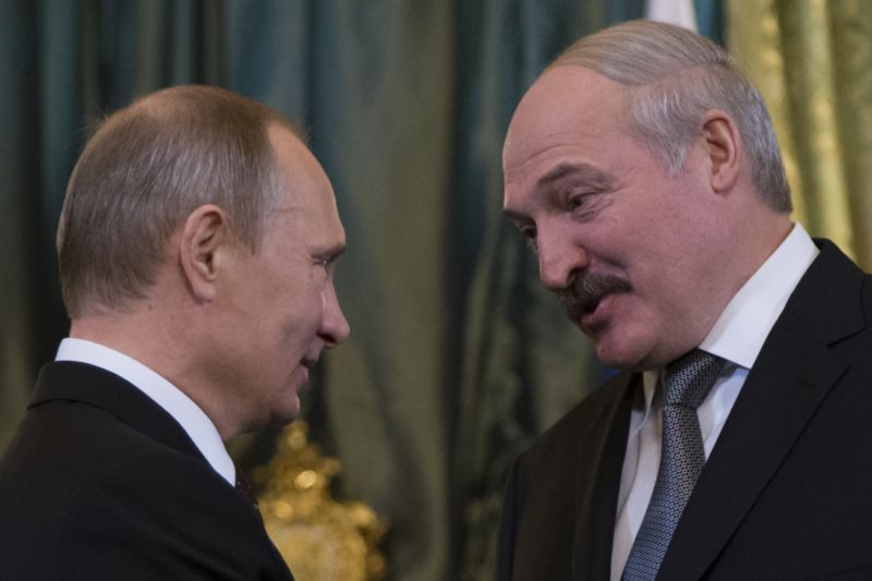 Vladimír Putin a Alexandr Lukašenko.