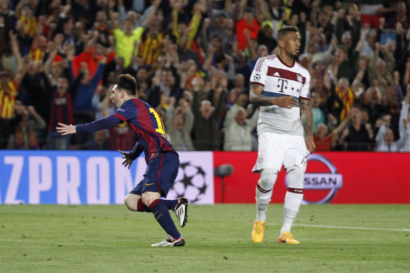 Lionel Messi (vlevo) dvěma góly pomohl v úvodním duelu k vítězství Barcelony.