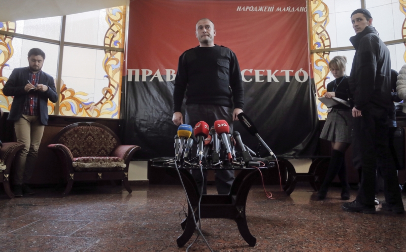 Vůdce ukrajinského Pravého sektoru Dmytro Jaroš.