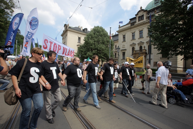 Demonstrace odborů Stop vládě.