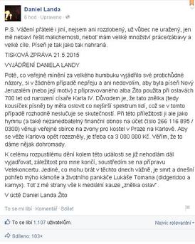 Vyjádření Daniela Landy.