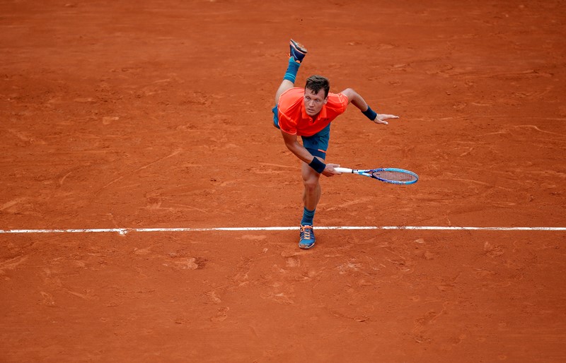 Tenista Tomáš Berdych na úvod Roland Garros porazil Japonce Jošihita Nišioku po setech 6:0, 7:5 a 6:3.