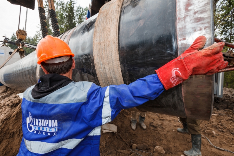 Gazprom staví plynovod. 