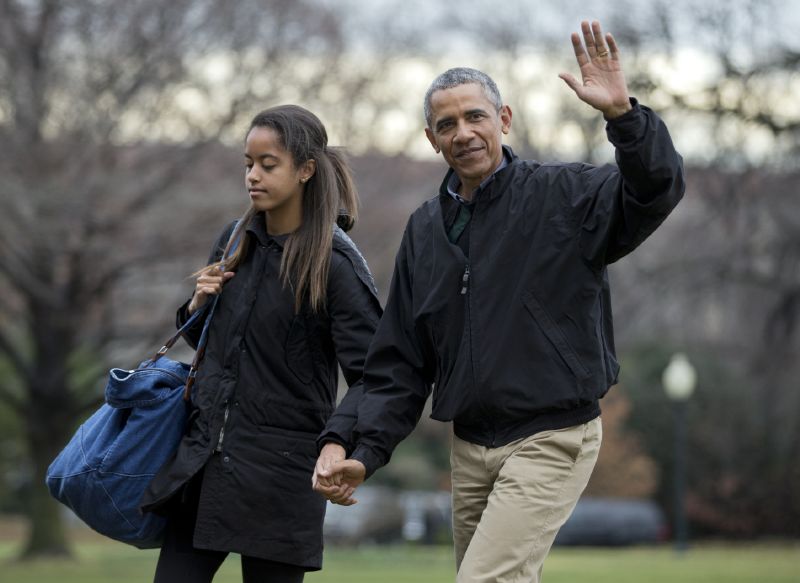 Americký prezident Barack Obama s dcerou Maliou.