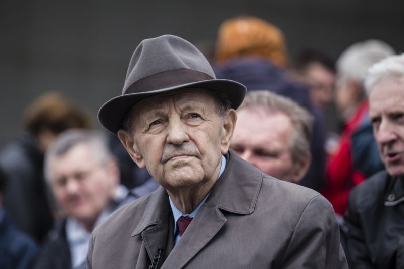 Bývalý generální tajemník KSČ Milouš Jakeš při setkání příznivců komunismu, květen 2015.