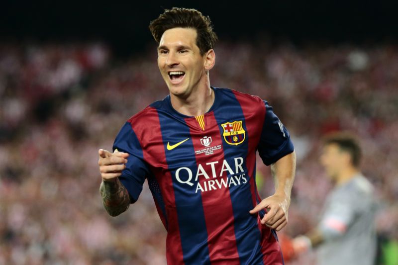 Radující se Lionel Messi.